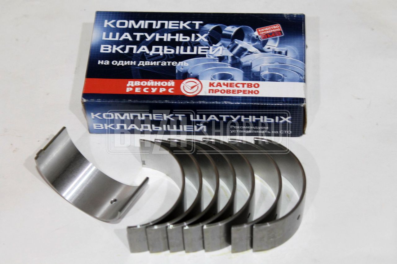 Вкладыши  шатунные 0,05  402, 417, 421 дв.  УАЗ 452, 469, ГАЗ "ЗМЗ/ДВОЙНОЙ РЕСУРС" (в уп.) / 24-1000104-211 (-411)