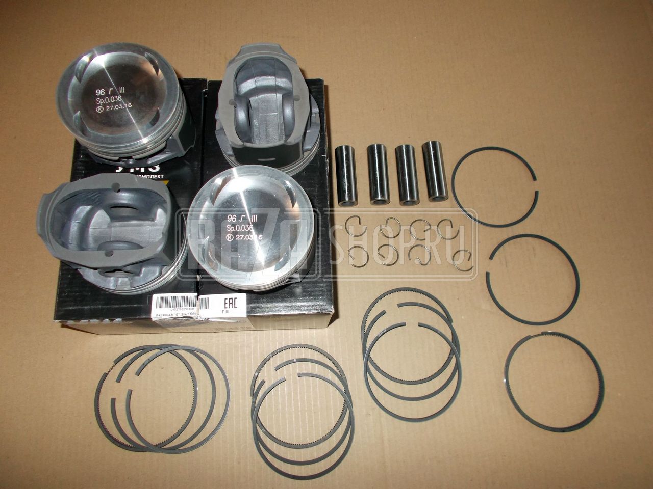 Группа поршневая дв.409 96,0 УАЗ "Эксперт" (Кострома) с пальцами и кольцами (ГРУППА Г) / 409-1004018-АР_Г (ГРУППА Г)