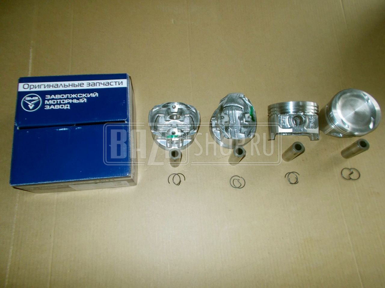Группа поршневая дв.409 96,5 УАЗ "ЗМЗ" с пальцами БЕЗ КОЛЕЦ (ГРУППА А/A) (в уп.) / 409.1004014-10-БР/01(-71) ГРУППА A/А, под кольца Евро-3 (925408)