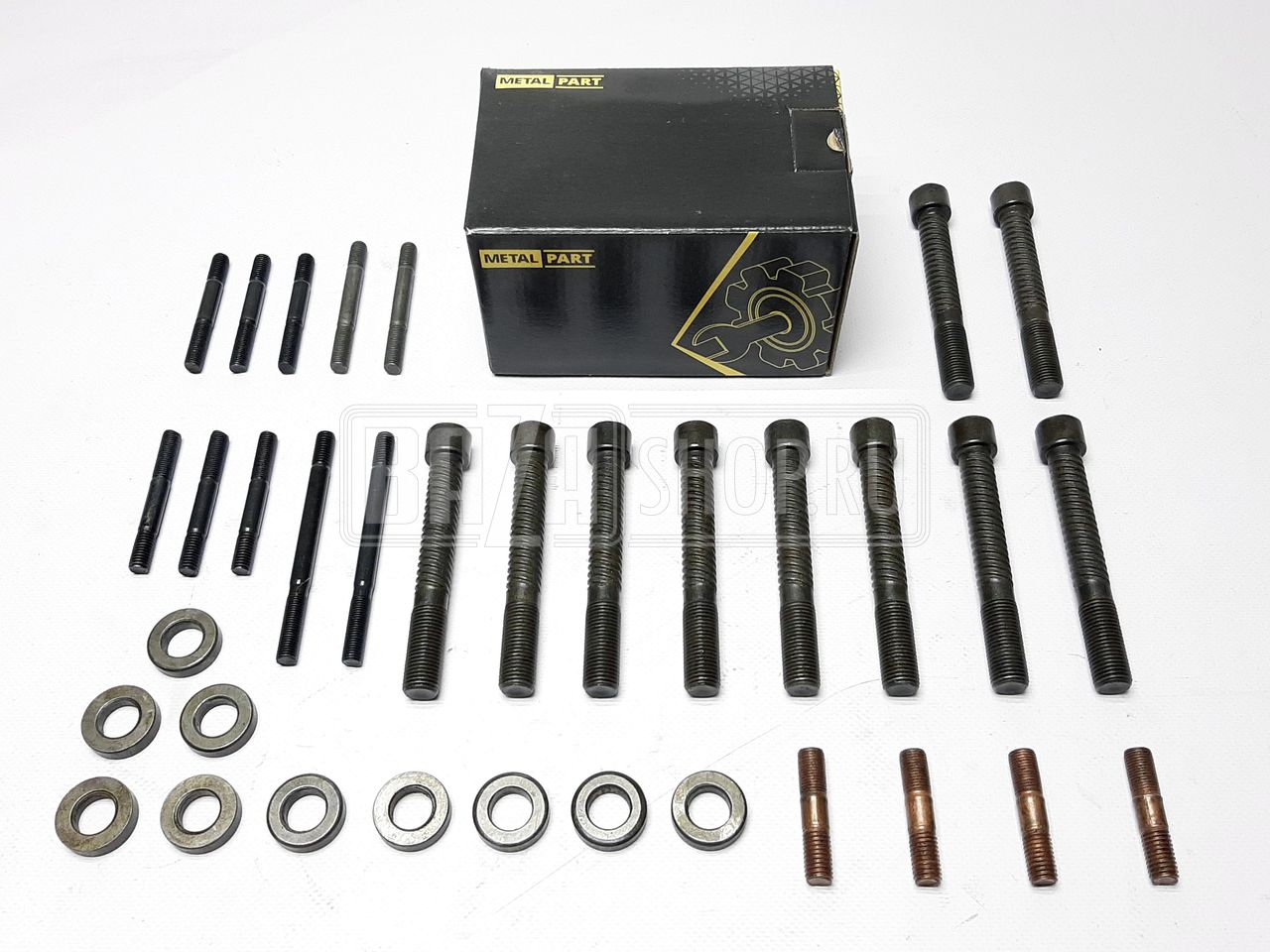Комплект крепежа головки блока УАЗ 409, ГАЗ 405 дв. ЕВРО-2 (БОЛТЫ, ШПИЛЬКИ, ШАЙБЫ) "MetalPart" / MP-N-406.3906574