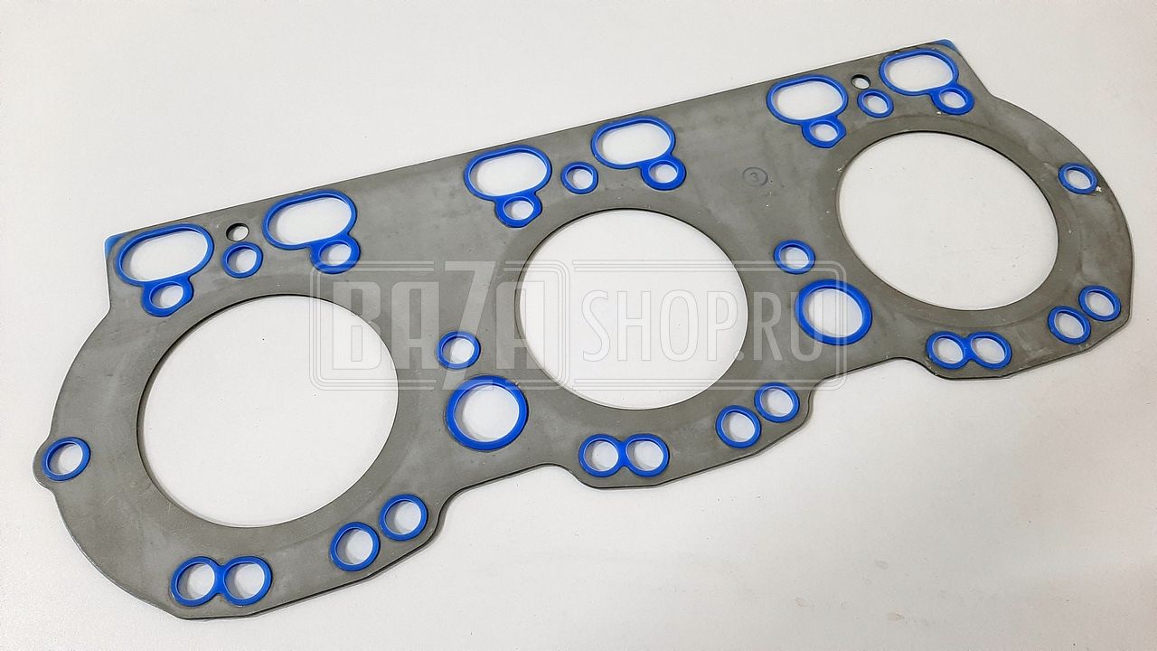 ПГБ  (прокладка головки блока) дв.ЯМЗ-236 нового образца МЕТАЛЛ, синий силикон (Балаково) / 236Д-1003212-А_синяя