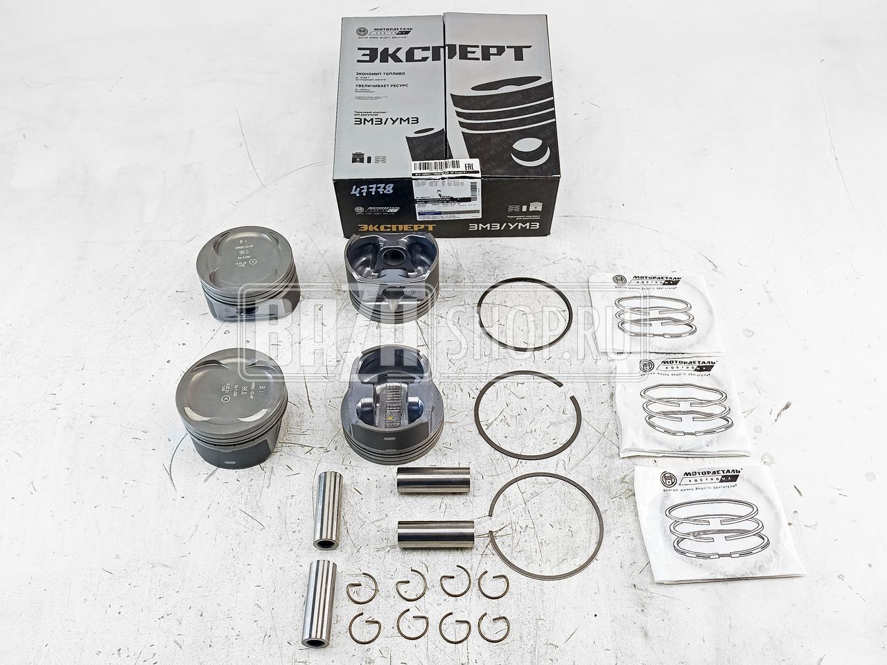 Группа поршневая дв.409051, 409052 96,0 УАЗ ПРОФИ "МОТОРДЕТАЛЬ" с пальцами и кольцами (ГРУППА В) / 409051.1004018-АР_"В"