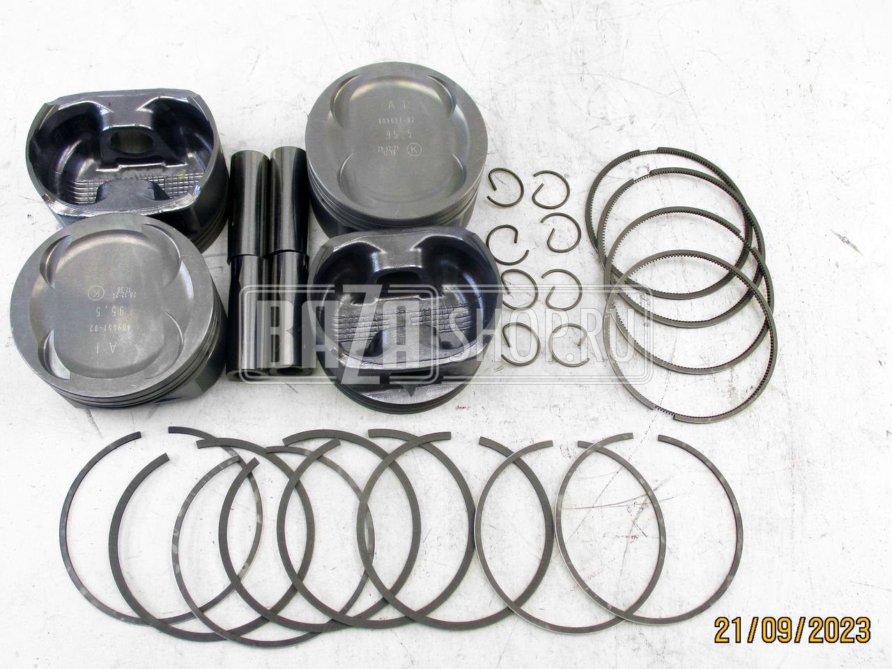 Группа поршневая дв.409051, 409052 95,5 УАЗ ПРОФИ "МОТОРДЕТАЛЬ" с пальцами и кольцами (ГРУППА А) / 409051.1004018_"A"
